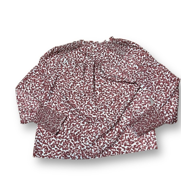 Marie Oliver Pink Print Kate Smocked Long Sleeve Blouse Size XS Patterned - Picture 9 of 10